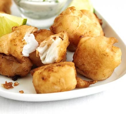 Beer-battered pollock bites recipe 