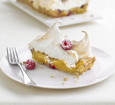 Lemon & raspberry meringue tart recipe 