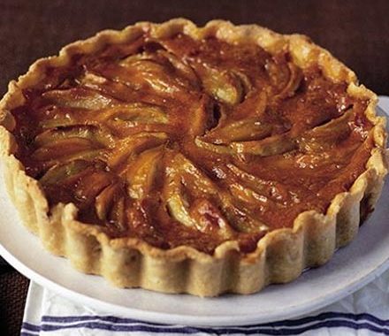 Caramel custard apple tart recipe