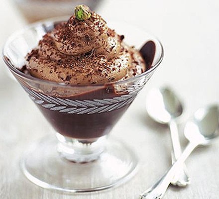 Chocolate & pistachio mousses recipe 