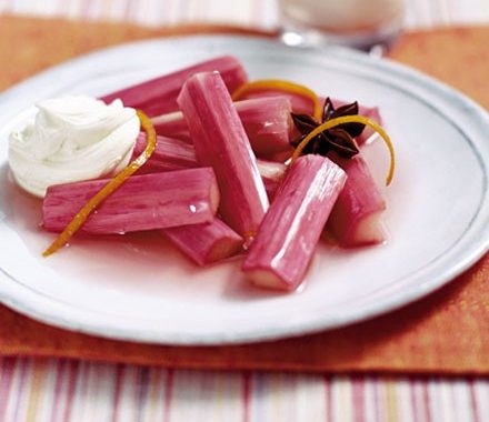 Roasted rhubarb with mascarpone recipe