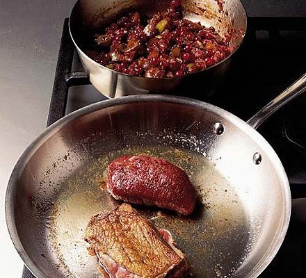 Duck breasts with redcurrant & onion relish recipe 