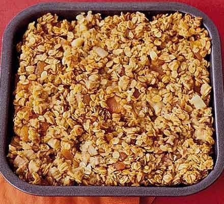 Pear & apricot flapjacks recipe 
