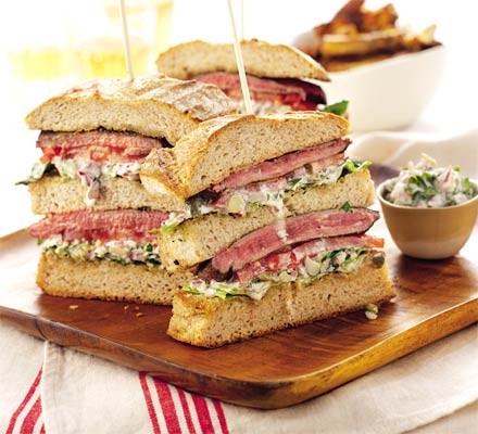 Triple-decker steak sandwich recipe 