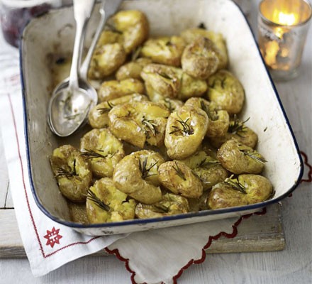 Squashed baby potatoes with rosemary recipe 