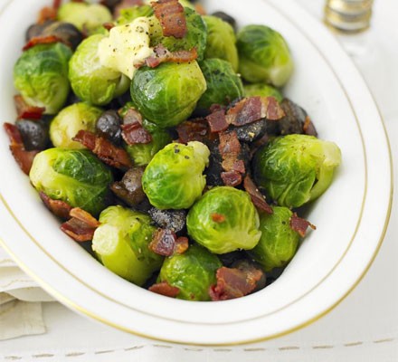 Brussels sprouts with bacon & chestnuts recipe 