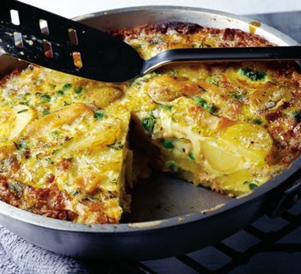Smoked salmon & pea frittata recipe 