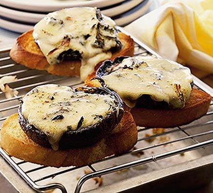 Mushroom melts with spinach salad recipe 