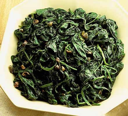 Spinach with brown butter & capers recipe 