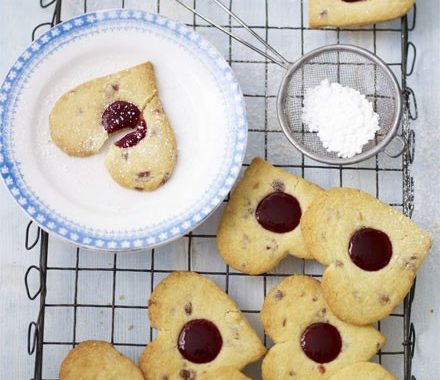 Cherry shortbread hearts recipe