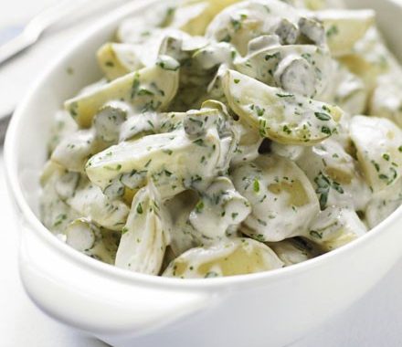 New potatoes with cornichons & cream recipe