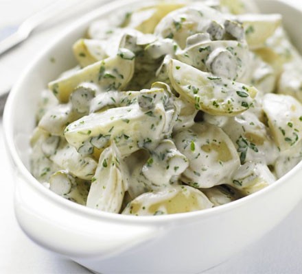 New potatoes with cornichons & cream recipe 