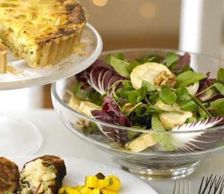 Winter leaf & parsnip salad with walnuts recipe