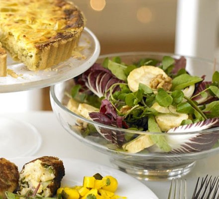 Winter leaf & parsnip salad with walnuts recipe 
