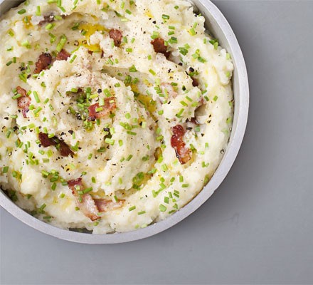 Cheese & chive mash with bacon recipe 