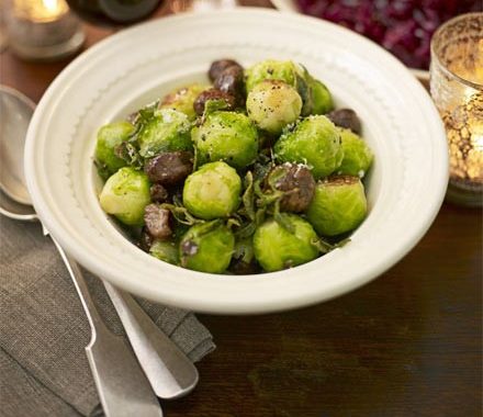 Brussels sprouts with chestnuts & sage recipe