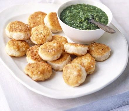 Prawn cakes with coriander sambal recipe
