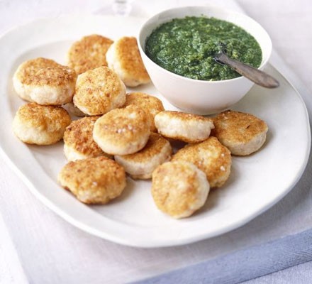 Prawn cakes with coriander sambal recipe 