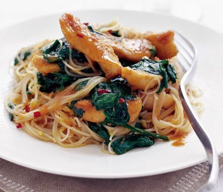 Sticky chicken & blood orange stir fry recipe