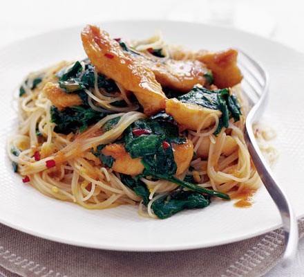 Sticky chicken & blood orange stir fry recipe 