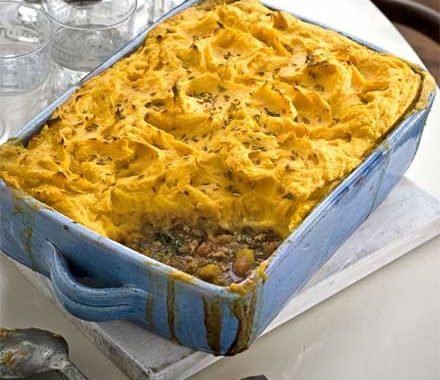 Fragrant shepherd’s pie with apricots recipe
