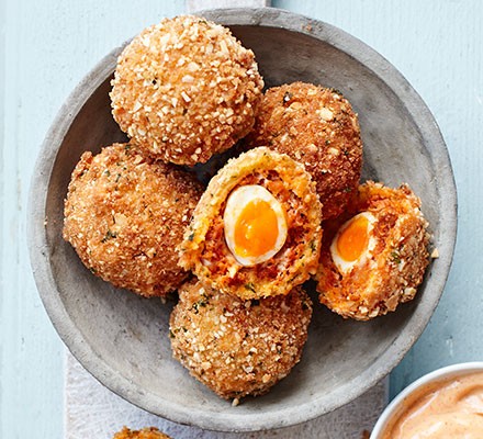 Chorizo scotch quail’s eggs recipe 