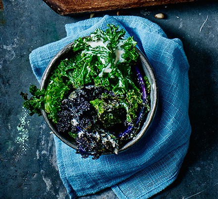 Kale with lemon tahini dressing recipe 