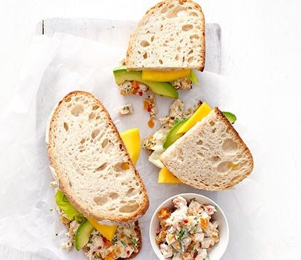 Lighter Coronation chicken & avocado sandwich recipe
