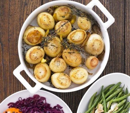Herby fondant potatoes recipe