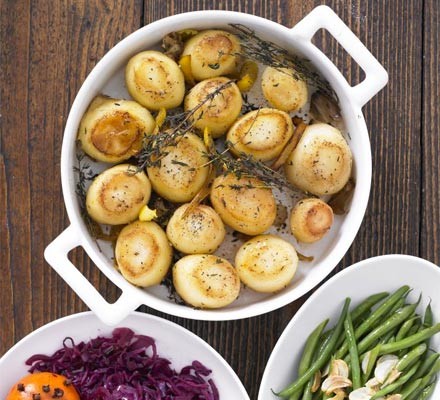 Herby fondant potatoes recipe 