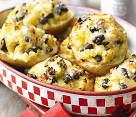 Cheesy bean potatoes recipe