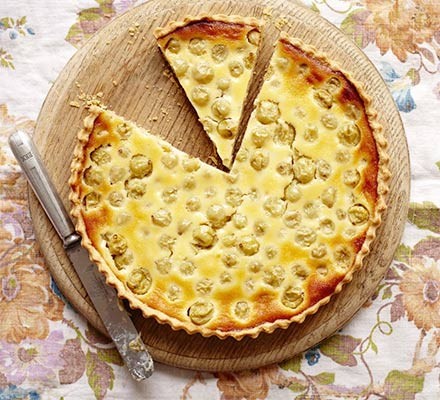 Gooseberry & vanilla custard tart recipe 