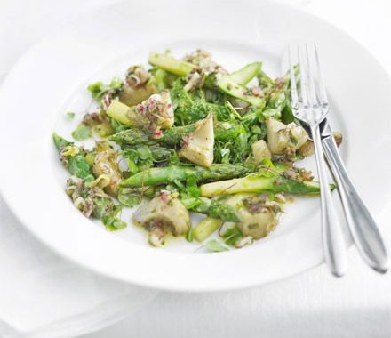 Warm artichoke & asparagus summer salad recipe