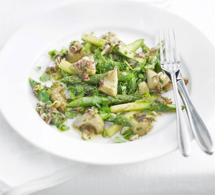 Warm artichoke & asparagus summer salad recipe 