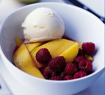 Raspberry & mango salad recipe 