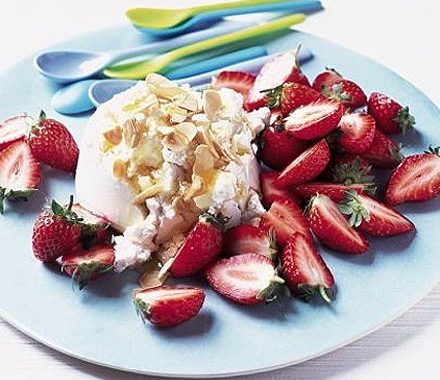 Honey nut ricotta with strawberries recipe
