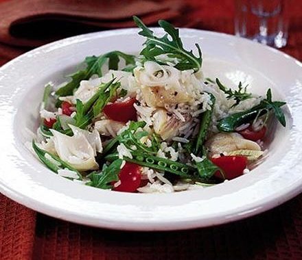 Warm smoked haddock, rocket & basmati rice salad recipe