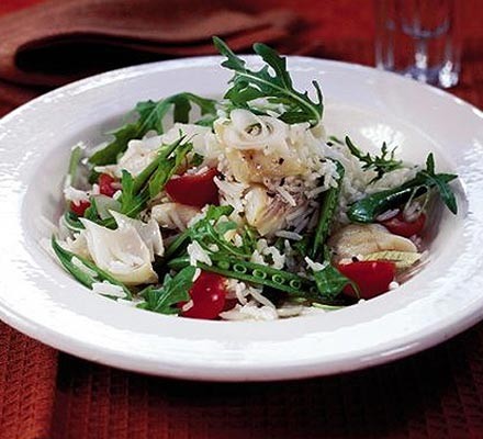Warm smoked haddock, rocket & basmati rice salad recipe 