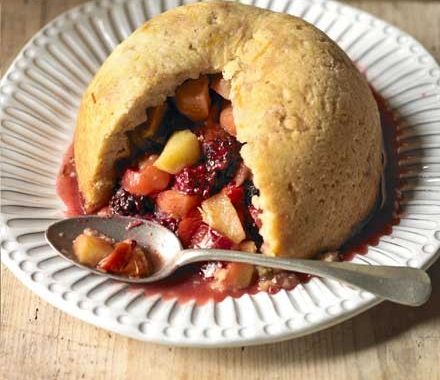 Baked fruity autumn pudding recipe