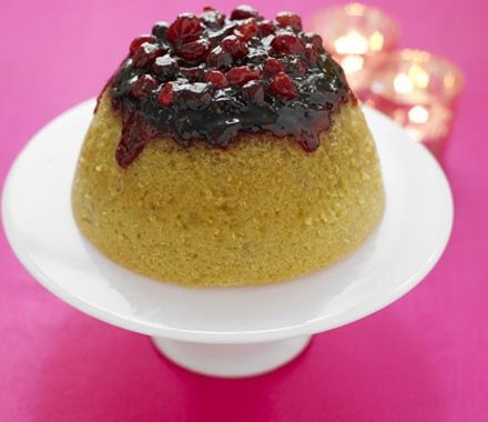 Cranberry steamed pudding custard recipe