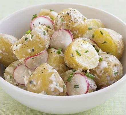 Jersey Royal salad with horseradish cream recipe 