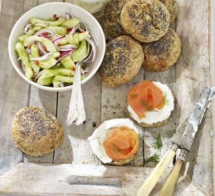 Dill scones with smoked salmon & cucumber relish recipe 