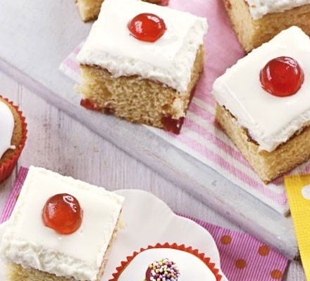 Cherry mallow traybake recipe 
