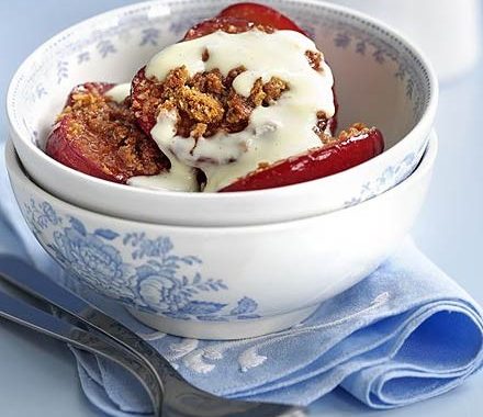 Crunchy spiced plums recipe