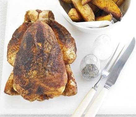 BBQ roast chicken & chunky chips recipe