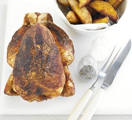 BBQ roast chicken & chunky chips recipe 