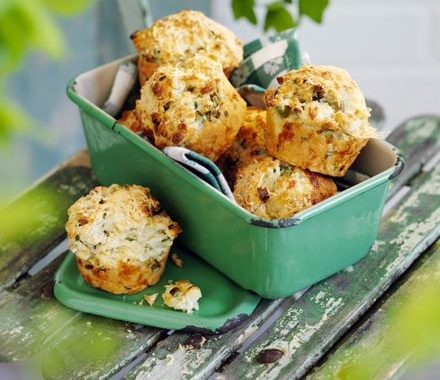 Triple cheese & onion muffins recipe