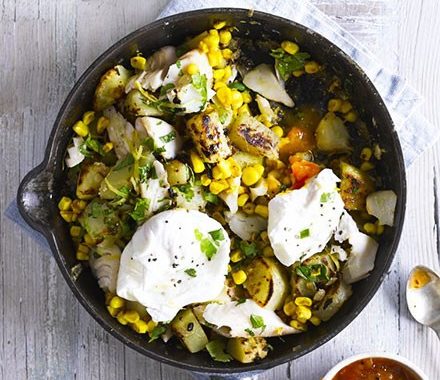 Smoked haddock & corn hash recipe