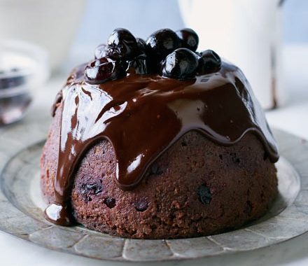 Chocolate & cherry Christmas pudding recipe