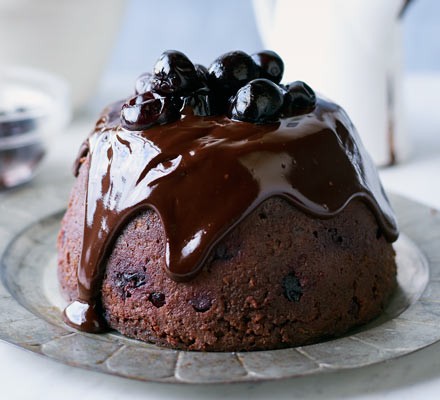 Chocolate & cherry Christmas pudding recipe 